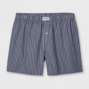 2 Pack Large Gray Striped Men's Woven Boxer Shorts